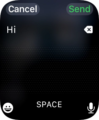 Press the microphone icon and record the message.