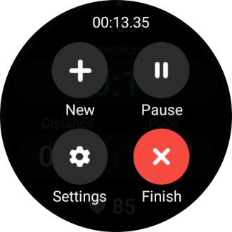 Press Finish to end an activity.
