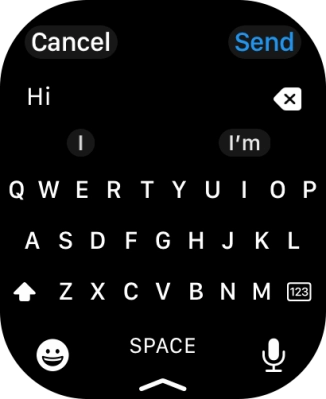 Press the microphone icon and record the message.