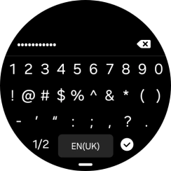 Key in the password for the Wi-Fi network and press the confirm icon.
