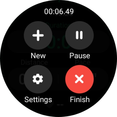 Press Finish to end an activity.