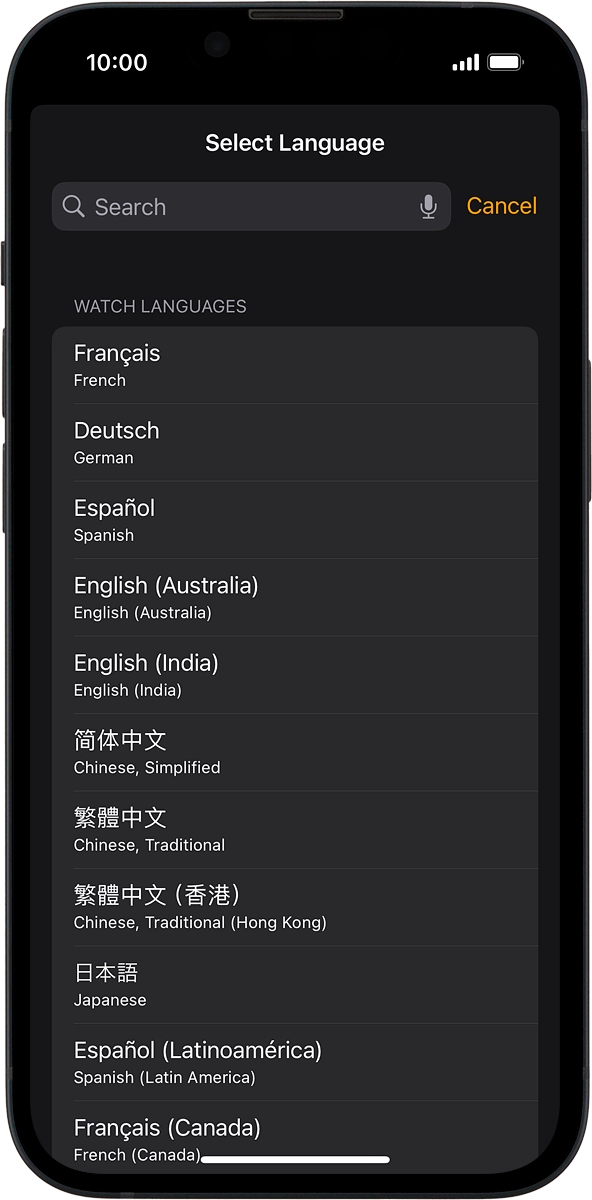 On your phone: Press the required language.