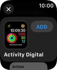 Press the required watch face.