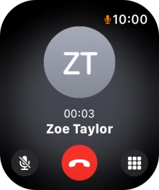 Press the end call icon.