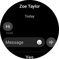 Press the record message icon and follow the instructions on the screen to record and send the required reply.