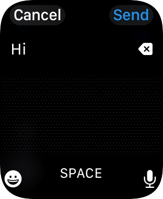 Press the microphone icon and record the message.