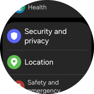 Press Security and privacy.