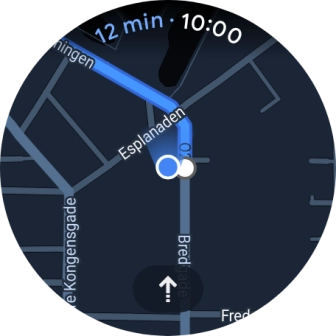Press the route description icon to return to the directions.