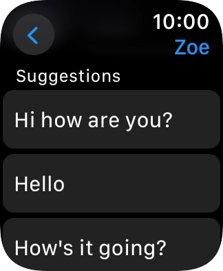 Press the required quick reply.