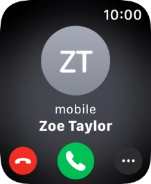 Press the Digital Crown when you get a call.