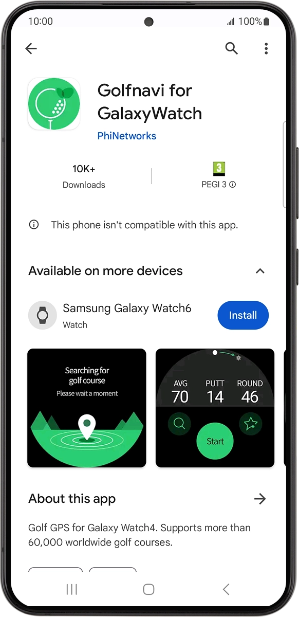 On your phone: Press Install and follow the instructions on the screen to install the app.