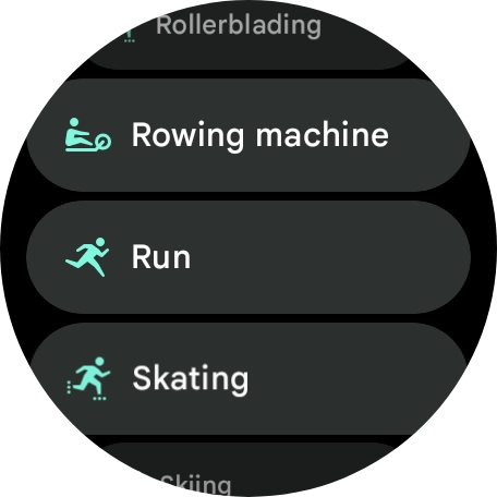 Press the required activity.
