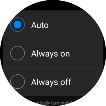 Press the required setting for mobile data usage.