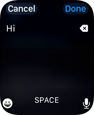 Press the microphone icon and record the message.
