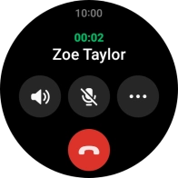 Press the end call icon.