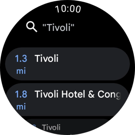 Press the required destination.