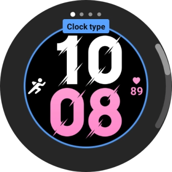 Slide your finger on the screen to change between the different designs.