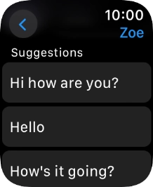 Press the required quick reply.