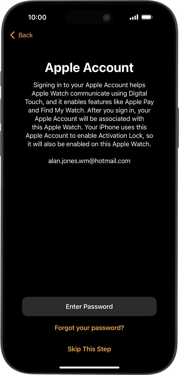 On your phone: Press Enter Password.