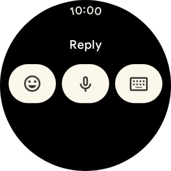 Press the microphone icon and follow the instructions on the screen to record and send the required reply.