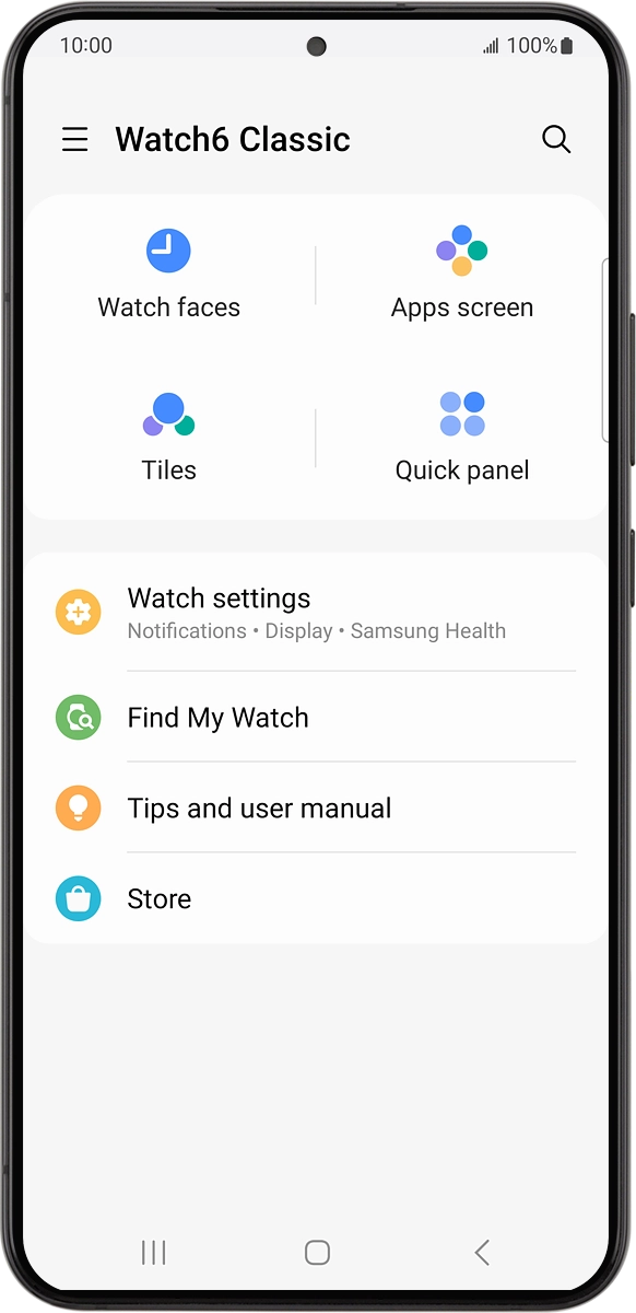 On your phone: When this screen is displayed, your smartwatch is activated and synchronised with your phone.