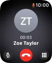 Press the end call icon to end the call and return to the home screen.