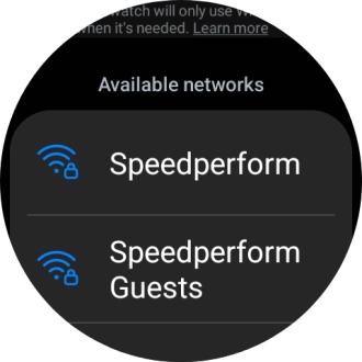 Press the required Wi-Fi network.