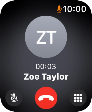 Press the end call icon.