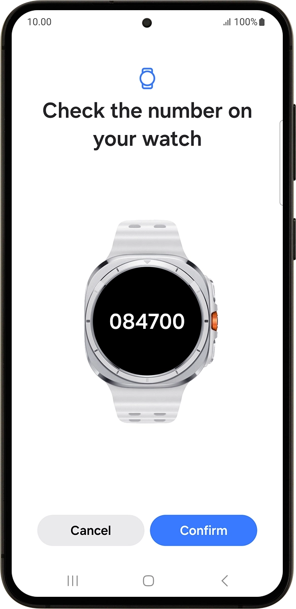 On your phone: Check that the code is identical to the code displayed on your smartwatch.