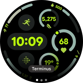 Slide your finger on the screen to change between the different design options.