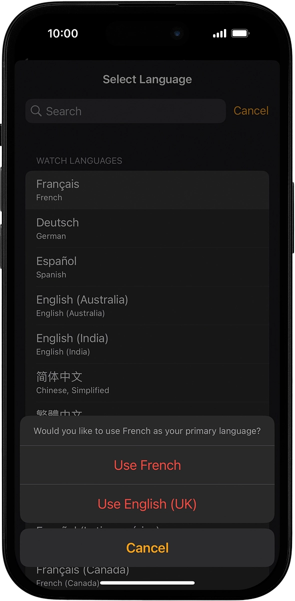 On your phone: Press Use ‹language›.