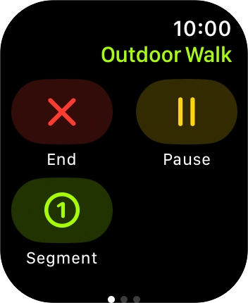 Press End to stop your training activity.
