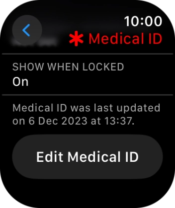 Press Edit Medical ID.