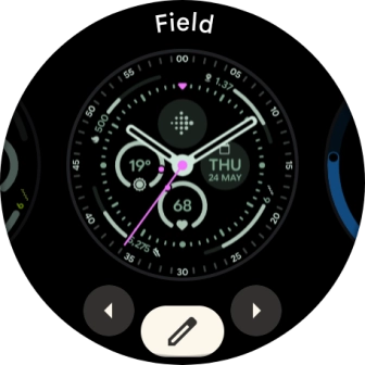 Press the required watch face.