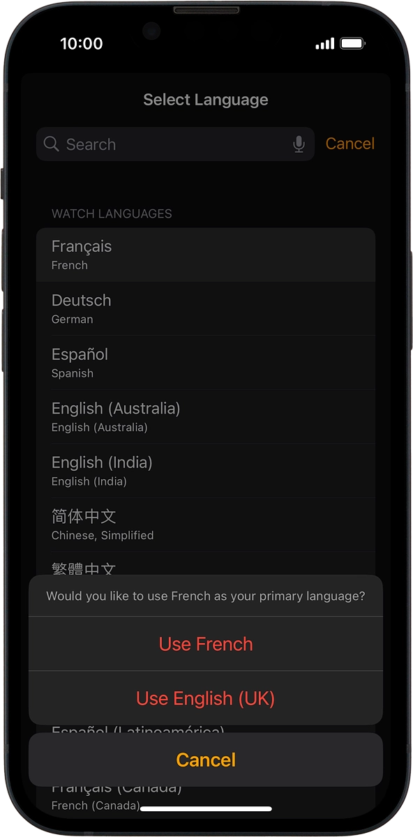 On your phone: Press Use ‹language›.