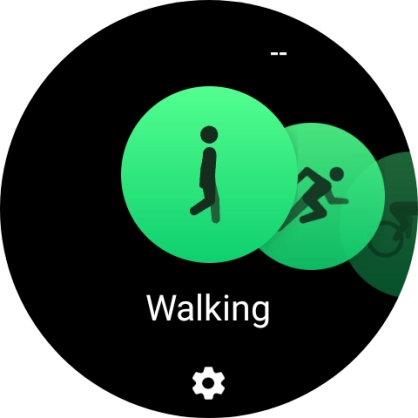 Drag your finger right or left to select the required activity.