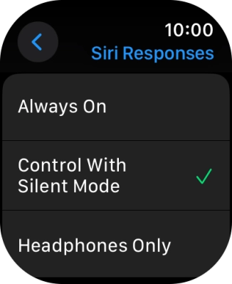 Press the required setting.