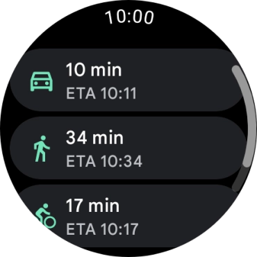 Press the required mode of transportation.