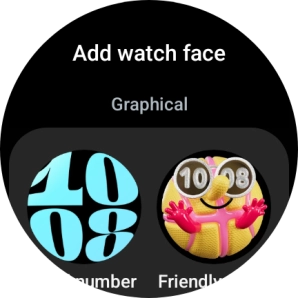 Slide your finger up or down to see the available watch faces.