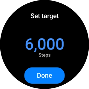Slide your finger up or down on the screen to select the required goal.
