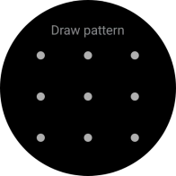 Slide your finger across the screen to connect at least four points and follow the instructions on the screen to create a pattern as lock code. Slide your finger across the screen to connect at least four points and follow the instructions on the screen to create a pattern as lock code.