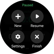 Press Finish to end an activity.