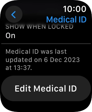 Press Edit Medical ID.