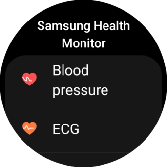 Press Blood pressure and follow the instructions on the screen to measure your blood pressure.