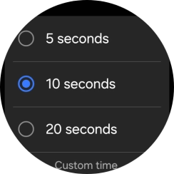 Press the required setting to choose how long the countdown should be before your smartwatch calls the emergency dispatch centre when a hard fall is detected. Press the required setting to choose how long the countdown should be before your smartwatch calls the emergency dispatch centre when a hard fall is detected.