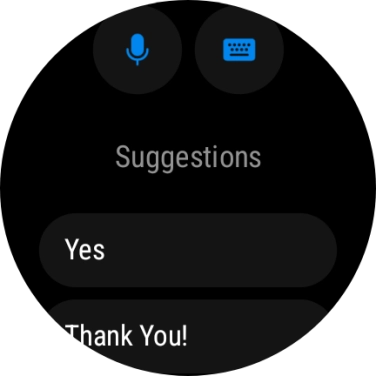 Press the microphone icon and follow the instructions on the screen to record and send the required reply.