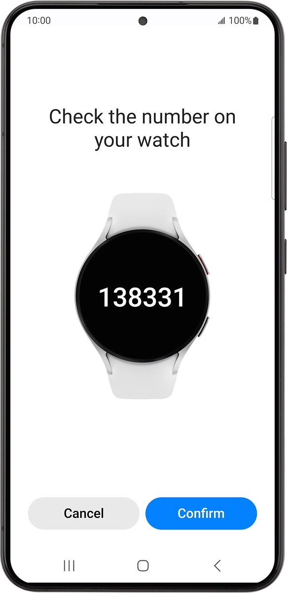 On your phone: Check that the code is identical to the code displayed on your smartwatch.