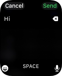 Press the microphone icon and record the message.