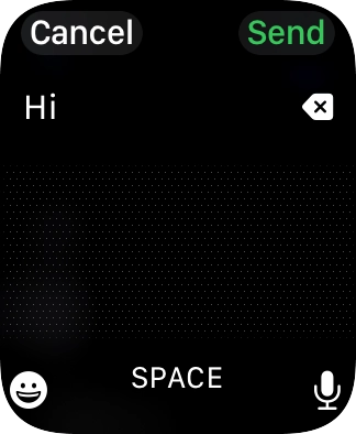 Press the microphone icon and record the message.