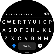 Key in the password for the Wi-Fi network and press the confirm icon.